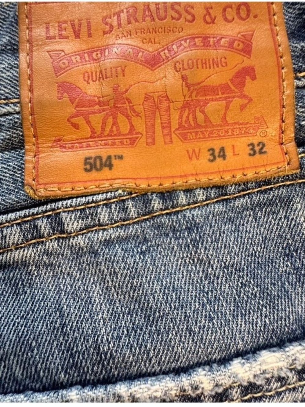 Levi's 504 Men's Straight Blue Jeans size 34